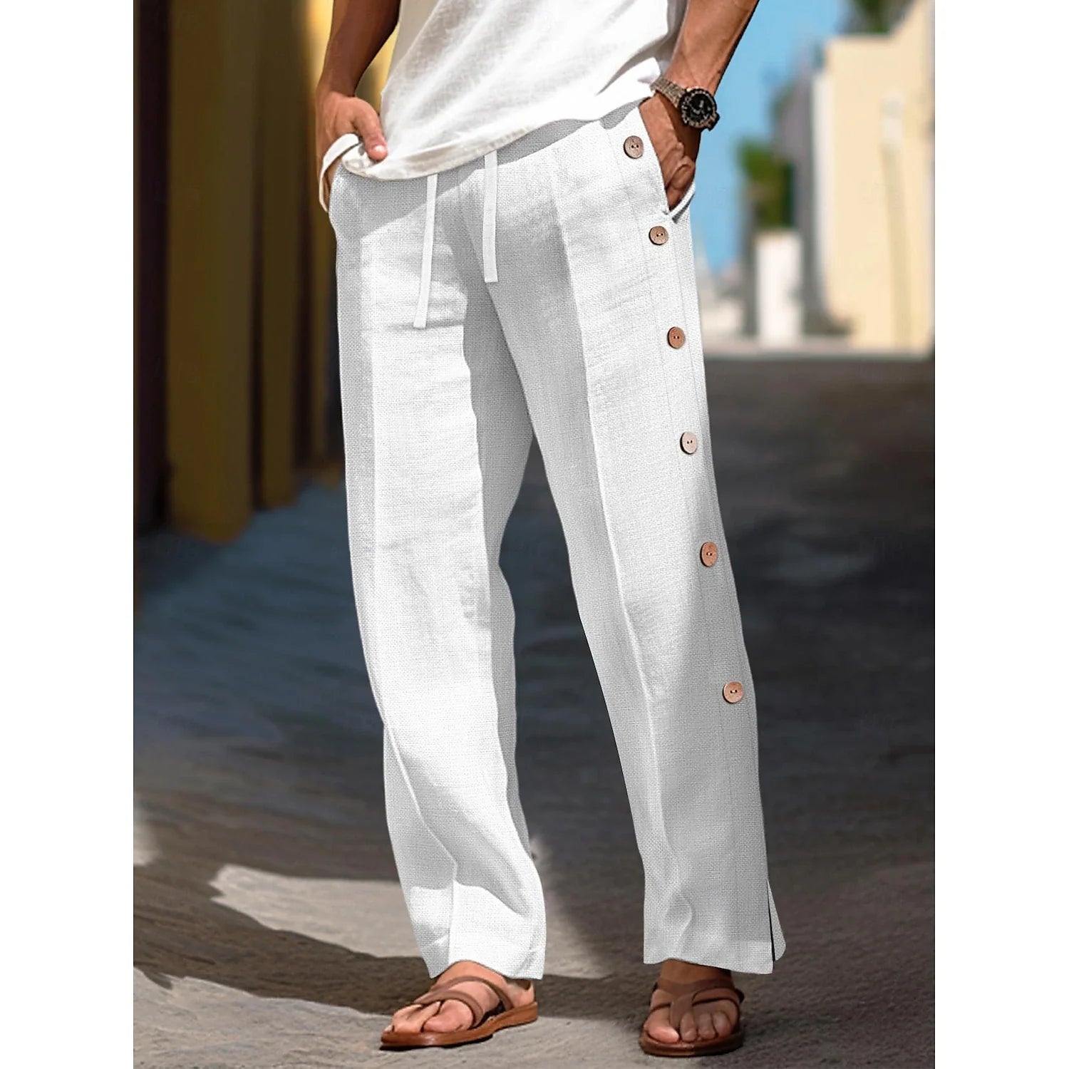 Mongolian Clothing - Men's Linen Pants MongolianCraftsman Mongolian Clothing - Men's Linen Pants MongolianCraftsman