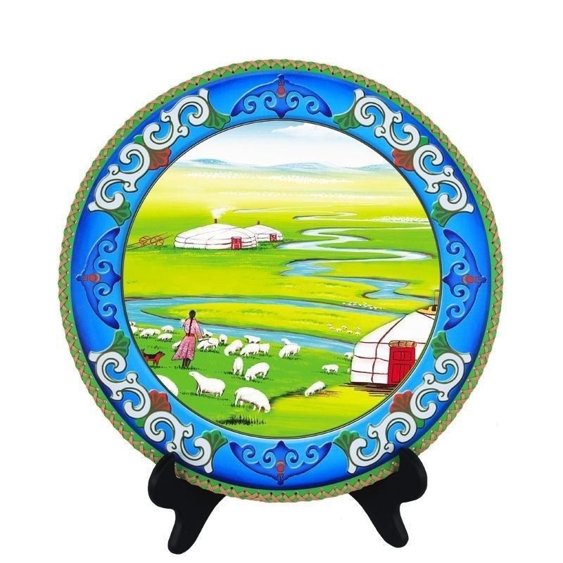 Mongolian Hand-Painted Display Stand