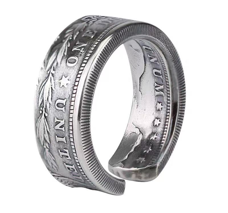 Morgan Silver Coin Ring – Adjustable Open Design | One Size Fits Most