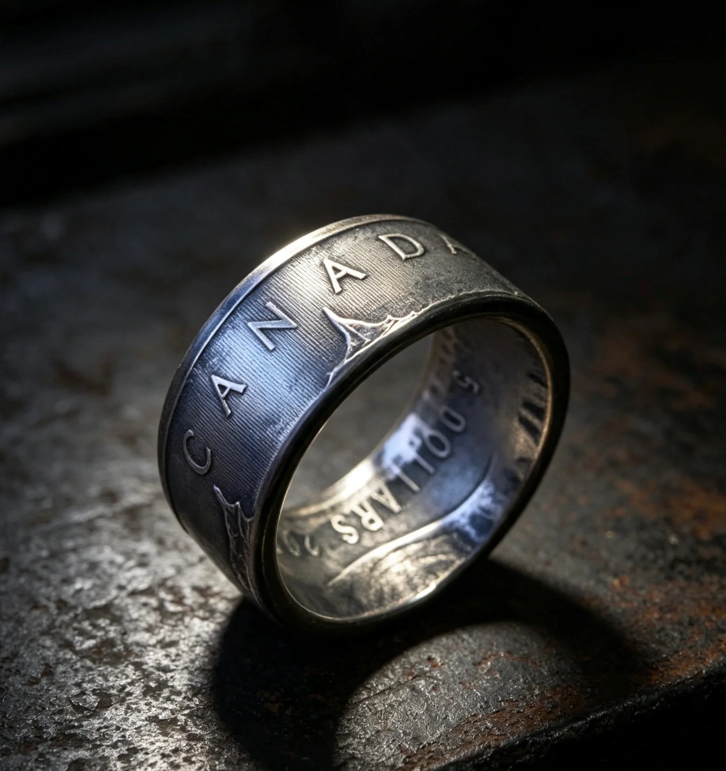 Hand‑Forged Canada Silver Maple Leaf Coin Ring | 1oz 999 Fine Silver Handmade Jewelry