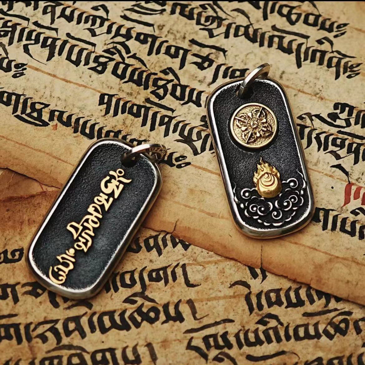 Mongolia Jewelry - Six Character Truth Plaque Pendant