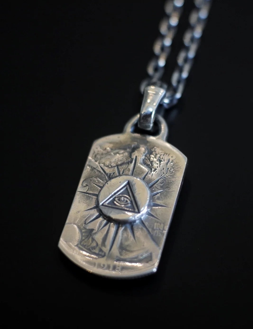 Mongolia Jewelry - Mongolian Craft Handmade Walking Liberty Silver Coin necklace