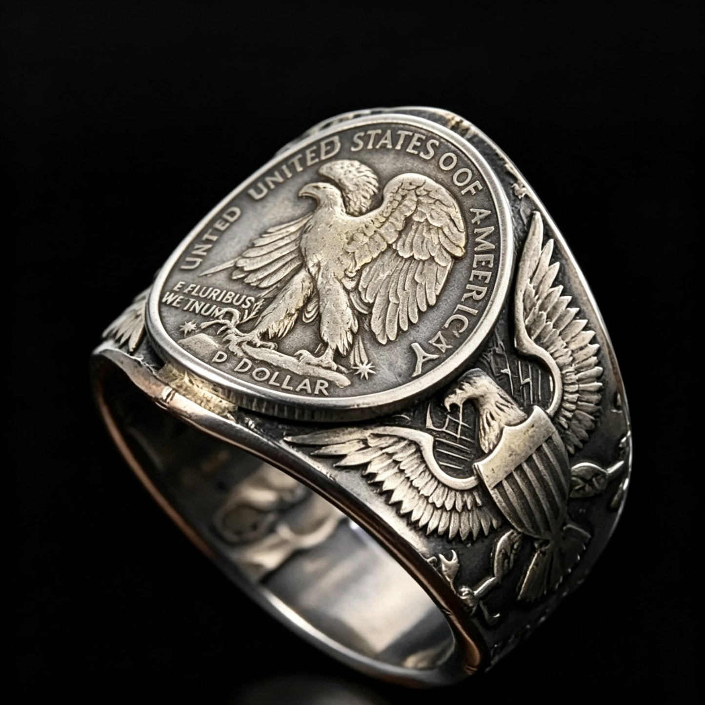 Craft Handmade Walking Liberty Silver Coin Bangle – Adjustable Open Design | One Size Fits Most