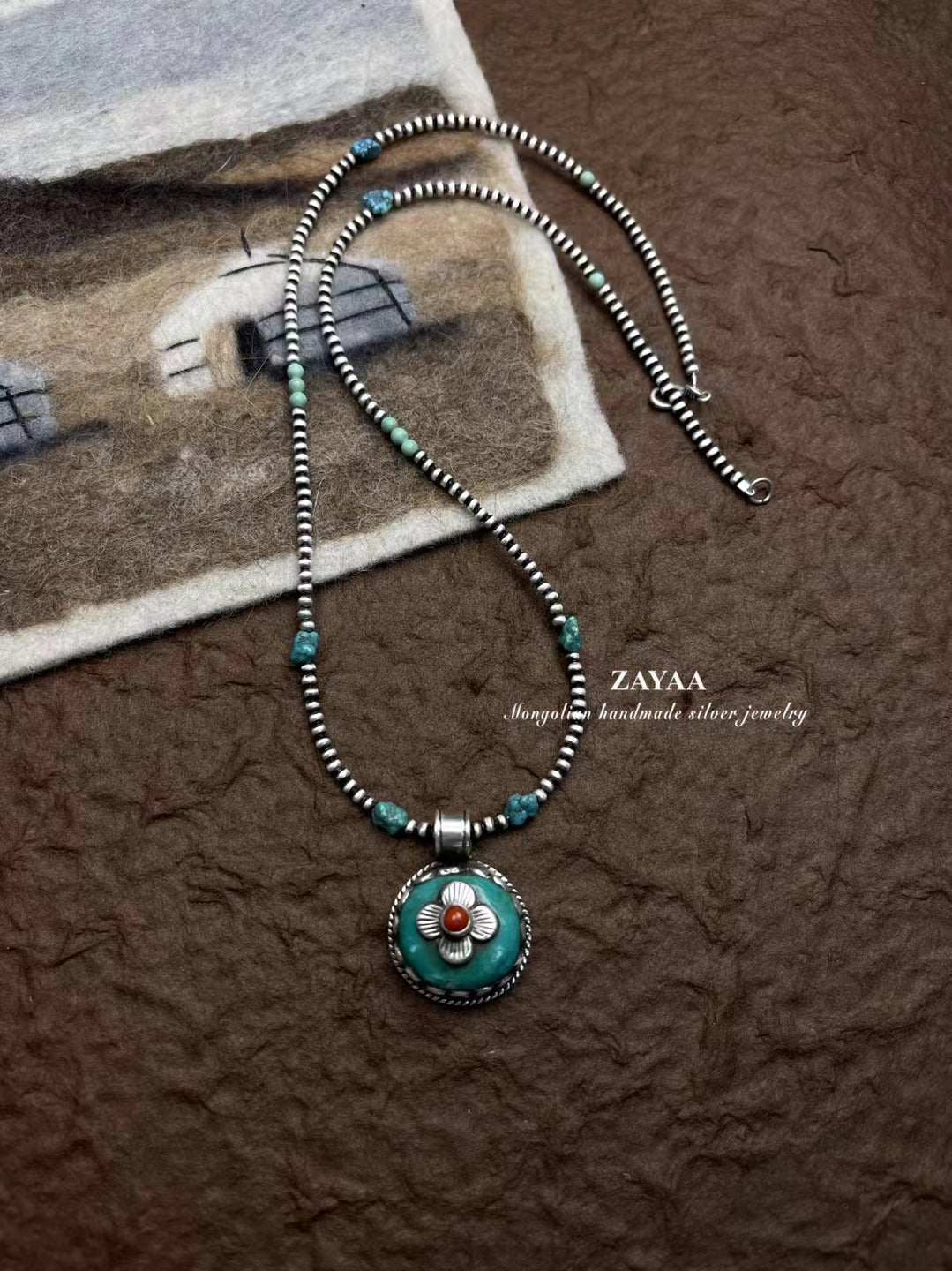 Mongolia Jewelry - Glaze Realm(Coral and Sterling Silver)