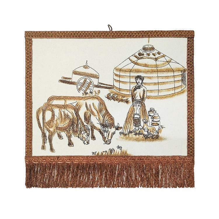 Mongolian Wool Burn Painting