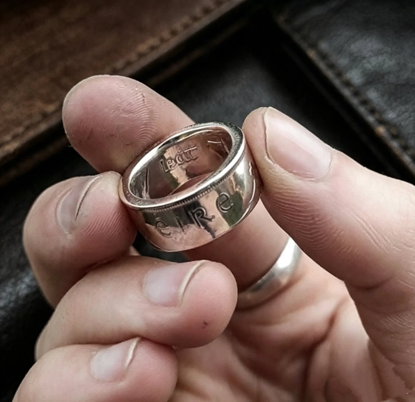 Authentic Irish Eire Florin Coin Ring(999 Fine Silver )