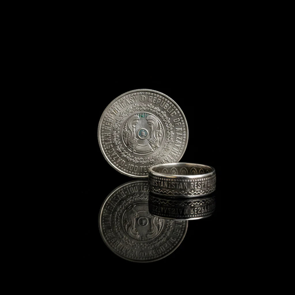 Samruk Coin Ring-Kazakhstan 100 Tenge Handcrafted Silver Ring