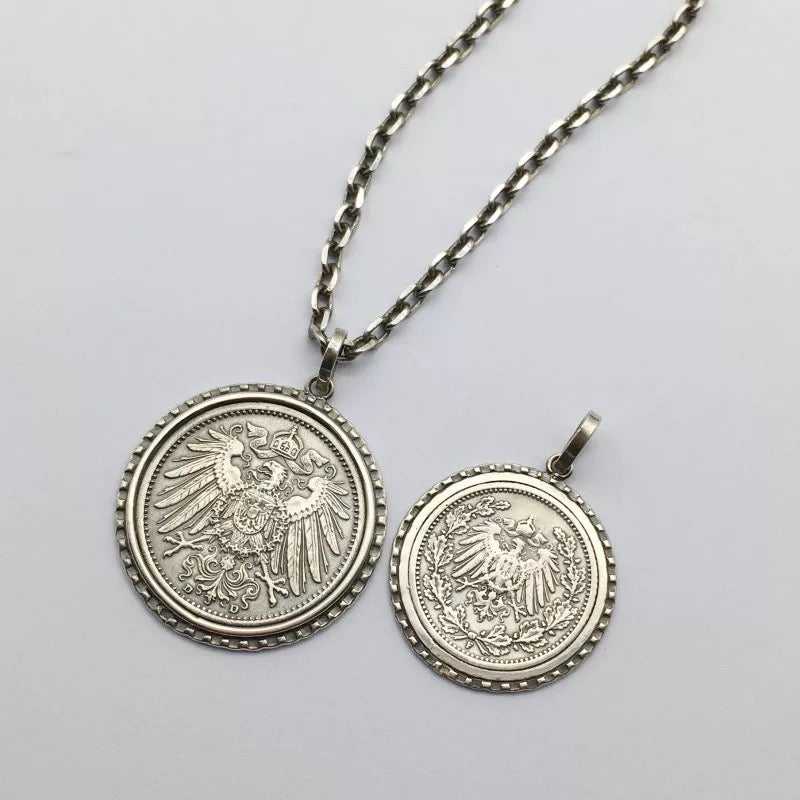 Mongolia Jewelry - German Mark Silver Coin Necklace