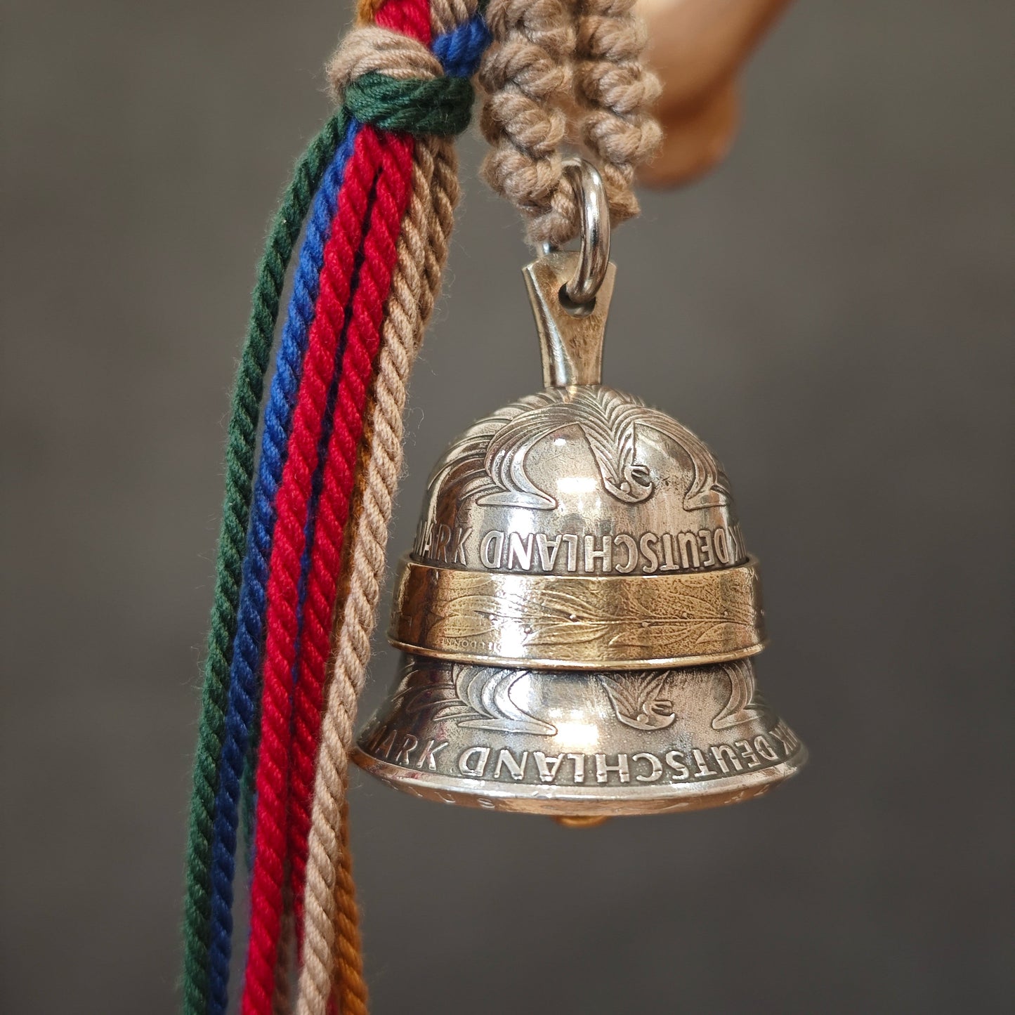 Mongolian Pendant - German Coin Bell Pendant Pendant, Charm or Keychain