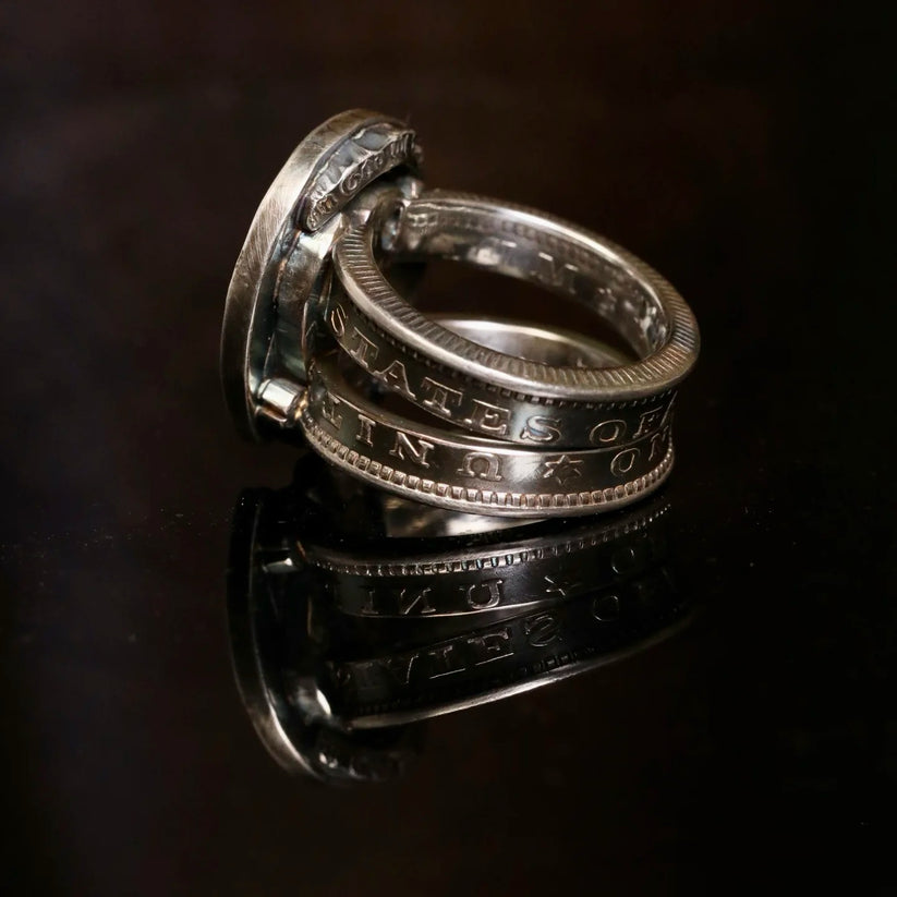 Handcrafted Horseshoe Morgan Silver Coin Ring – Adjustable Open Design | One Size Fits Most