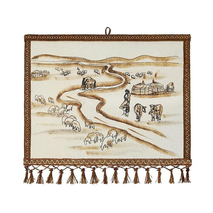Mongolian Wool Burn Painting