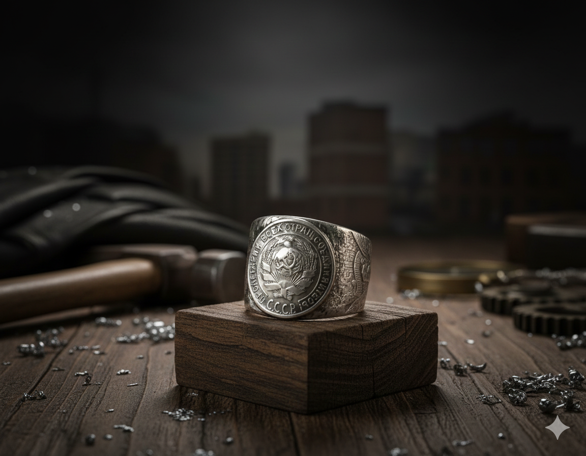 Soviet Union (USSR / CCCP) 20 Kopeks Silver Coin Ring – Adjustable Open Design | One Size Fits Most