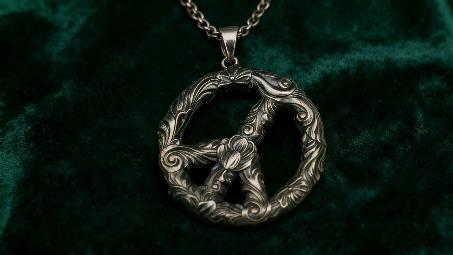 Anti-War Symbol Silver Pendant