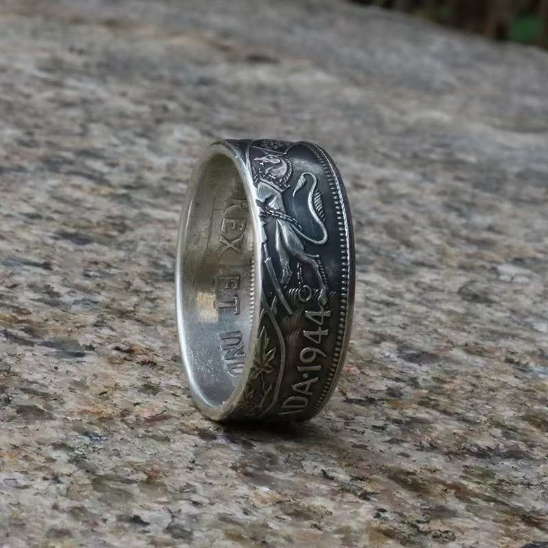 King George VI Canadian Silver Coin Ring – Adjustable Open Design | One Size Fits Most