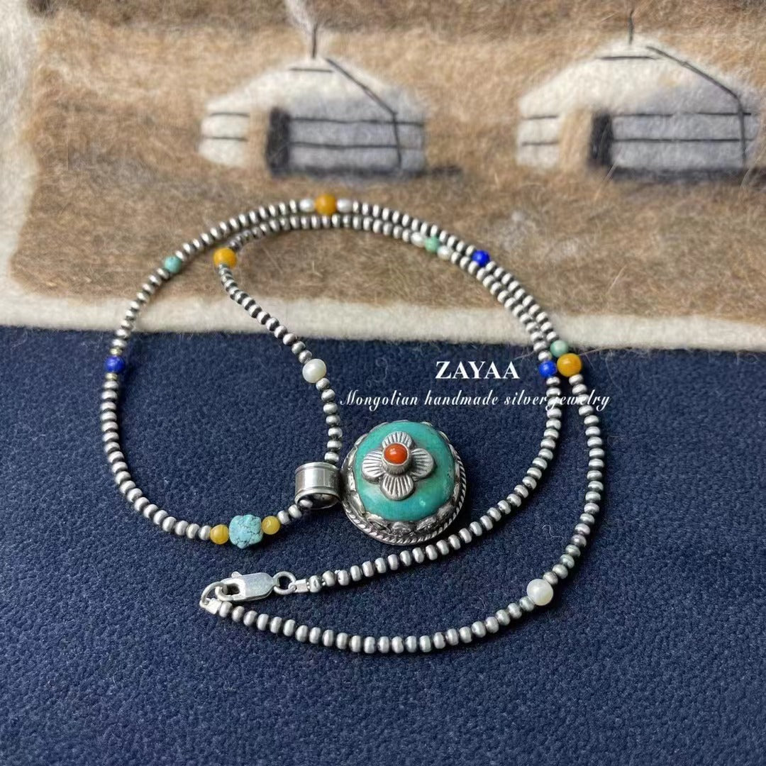 Mongolia Jewelry - Glaze Realm(Coral and Sterling Silver)