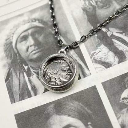 American Buffalo Silver Coin Necklace