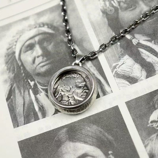 American Buffalo Silver Coin Necklace