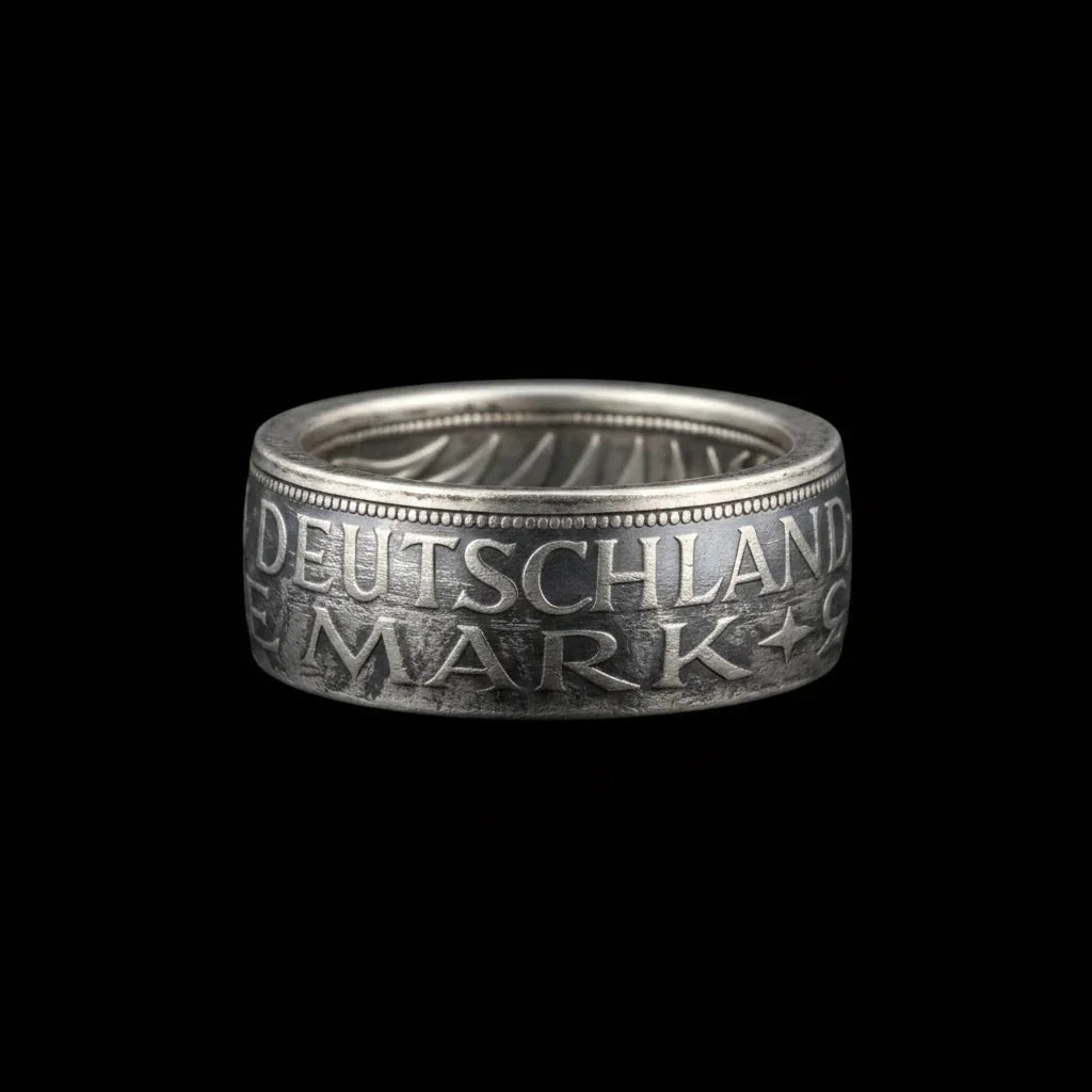 German 5 Mark Silver Coin Ring