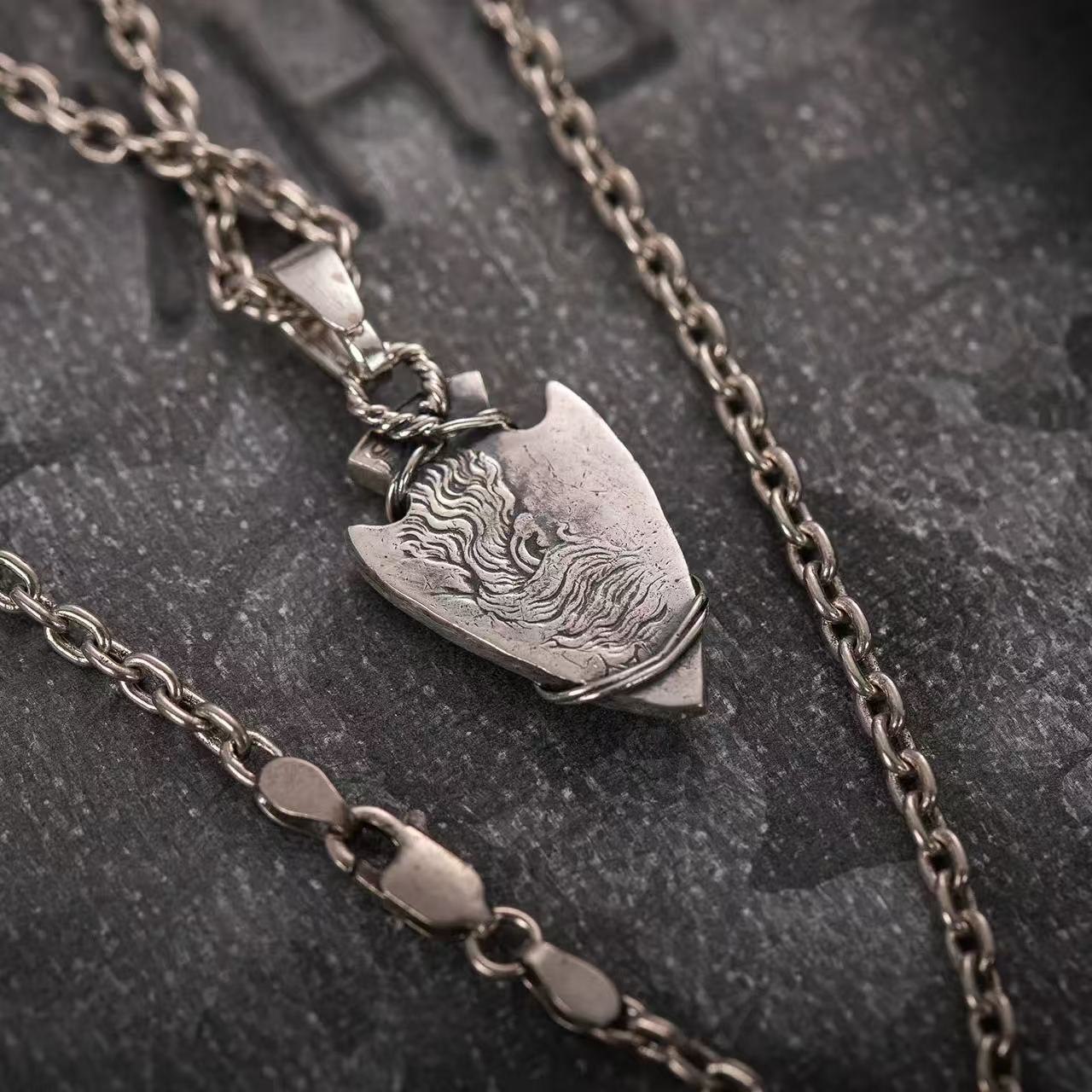 Mongolia Jewelry - Morgan Silver Coin Spearhead Necklace