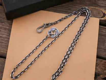 Franklin Half Dollar Silver Coin Masonic Necklace (Chain included)