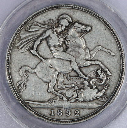 Queen Victoria Jubilee Head 1 Crown Silver Coin, 1887–1892 St George & the Dragon