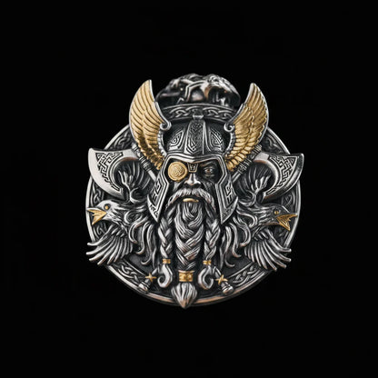 Necklace featuring a portrait of Odin the All-Father- crafted from an antique silver coin