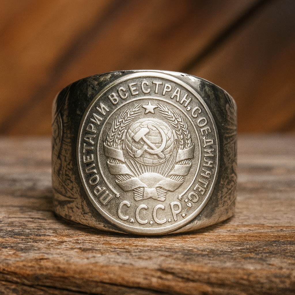 Soviet Union (USSR / CCCP) 20 Kopeks Silver Coin Ring – Adjustable Open Design | One Size Fits Most