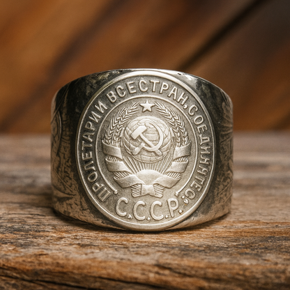 Soviet Union (USSR / CCCP) 20 Kopeks Silver Coin Ring – Adjustable Open Design | One Size Fits Most
