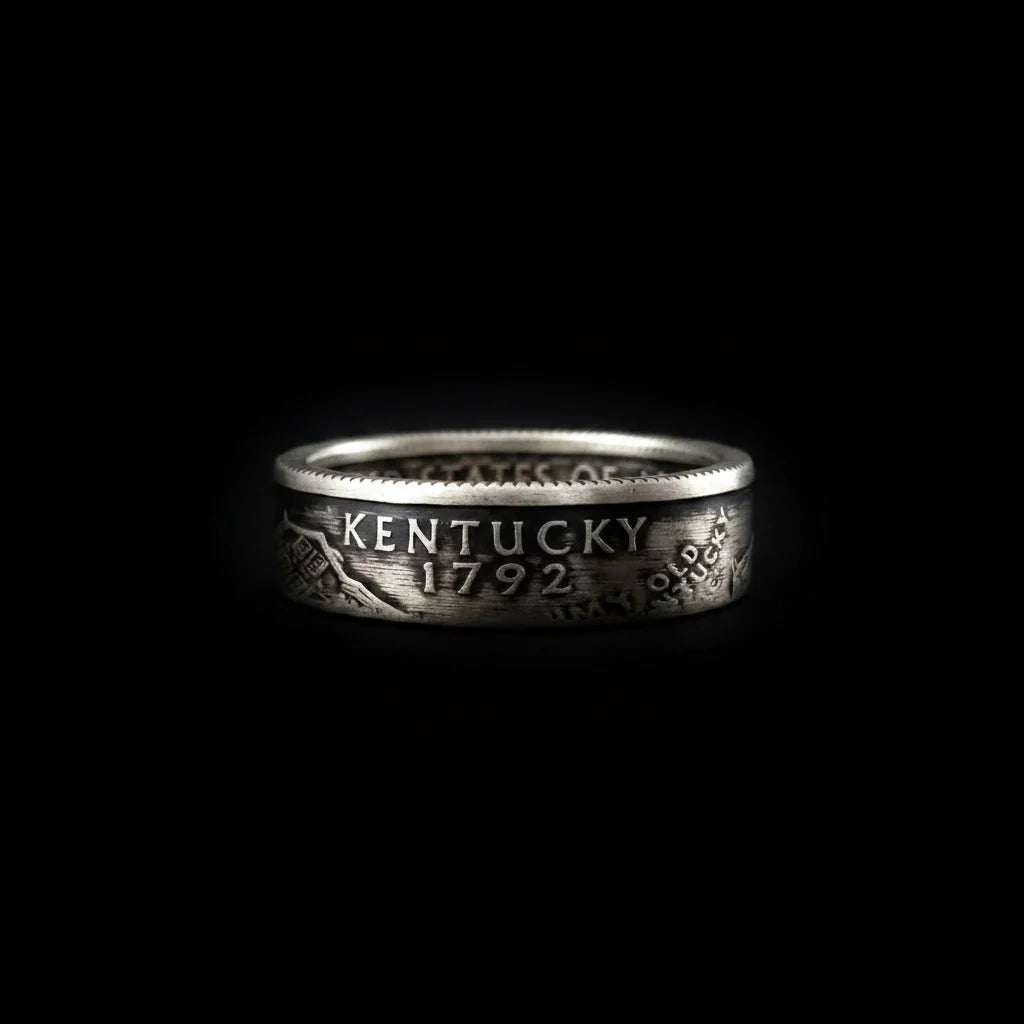 Silver Kentucky Quarter Ring– Adjustable Open Design | One Size Fits Most