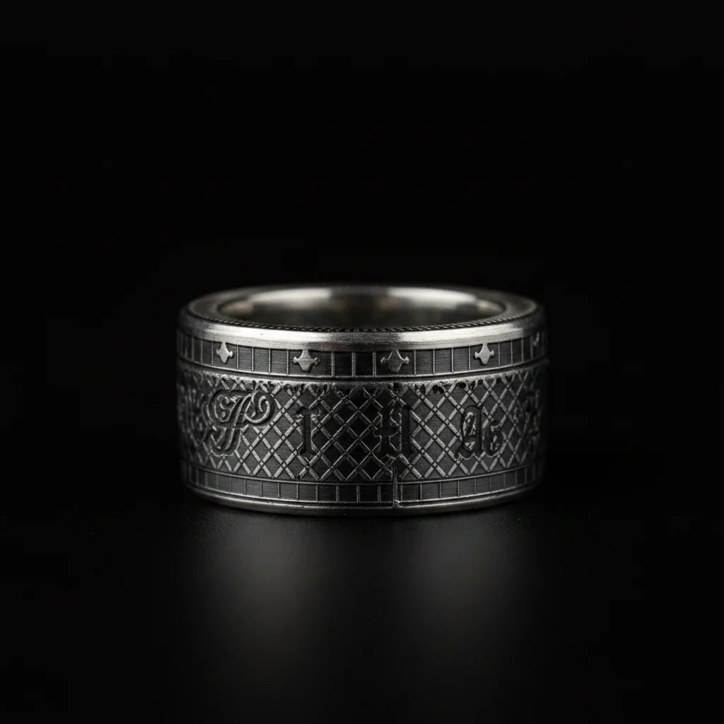 999 Pure Silver Chronos coin Ring