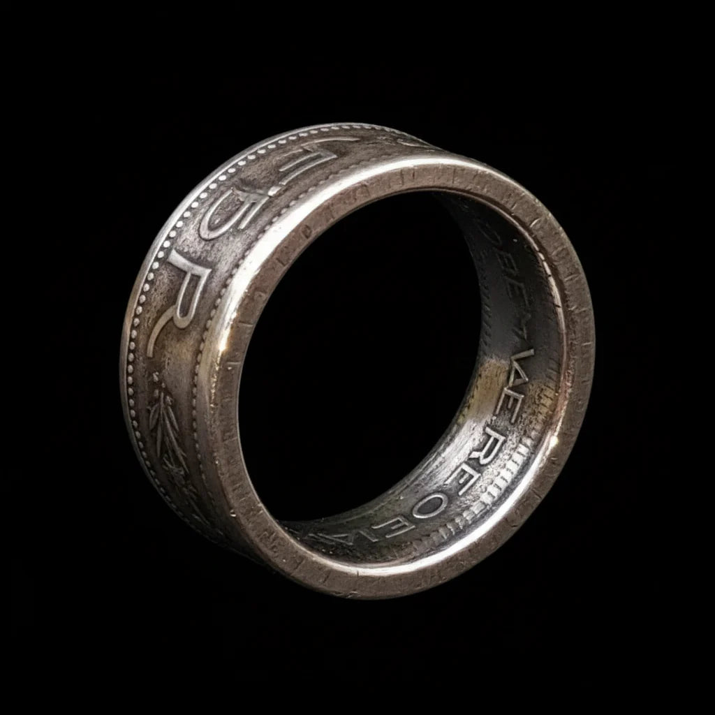 835Sliver Switzerland 5 Francs Coin Ring
