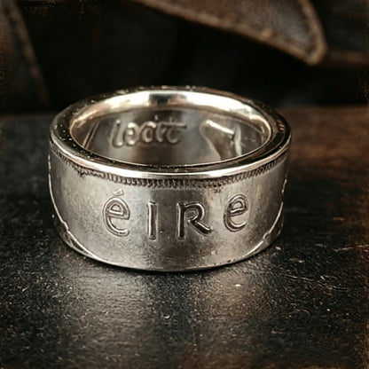 Authentic Irish Eire Florin Coin Ring（999 Fine Silver ）