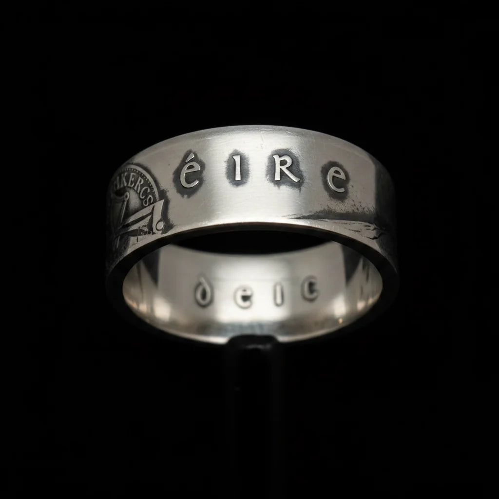 🇮🇪Irish 1966 Easter Rising Coin Ring | Celtic Harp Silver | Handcrafted Silversmith