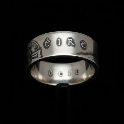 🇮🇪Irish 1966 Easter Rising Coin Ring | Celtic Harp Silver | Handcrafted Silversmith
