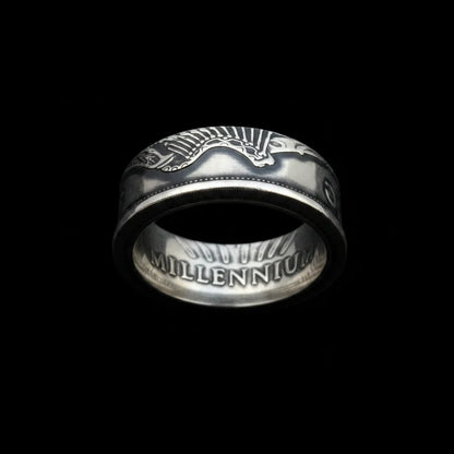 🇮🇪Ireland Viking Coin Ring | Celtic Harp | Handmade Silver | Silvermith