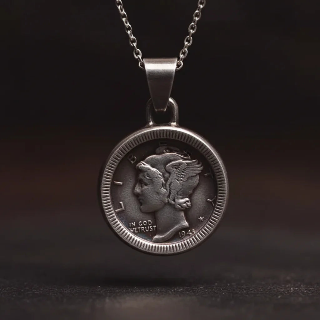 Mercury Winged Statue of Liberty Necklace