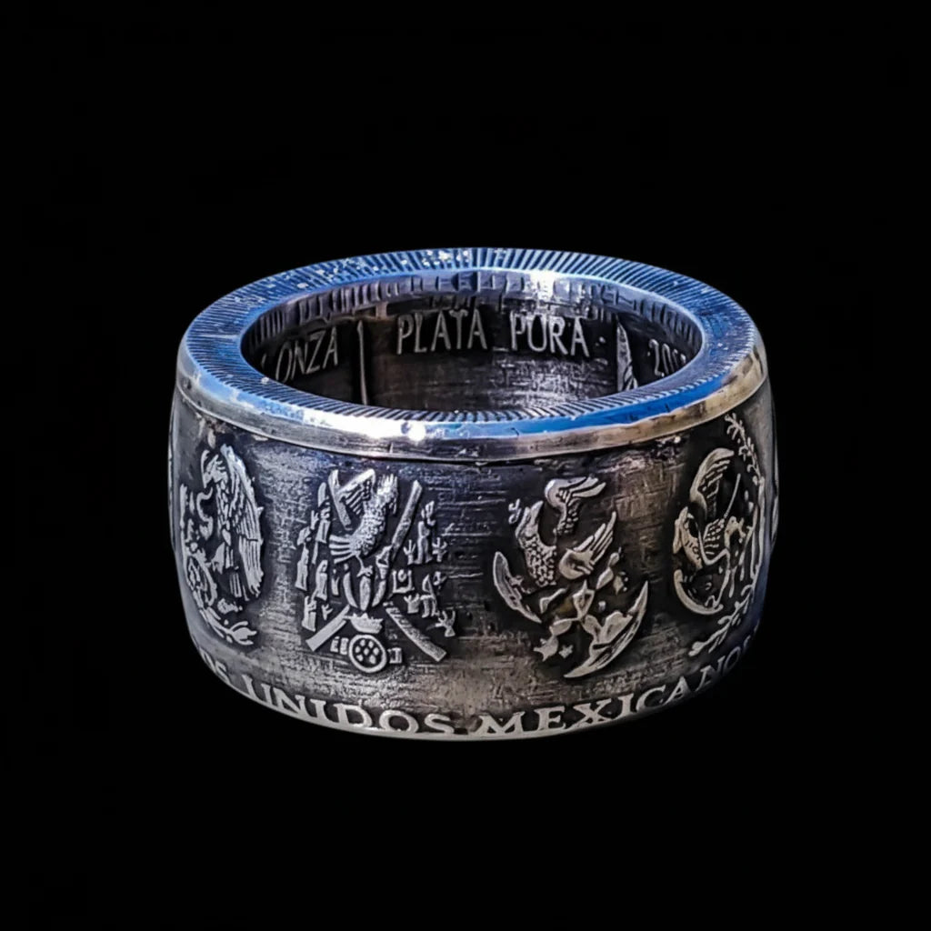 Mexican Silver Libertad Coin Ring | 1 oz Plata Pura | Handcrafted