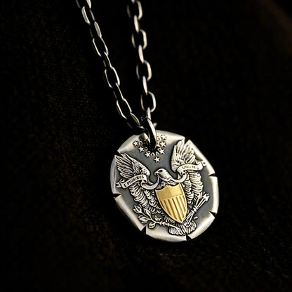 American Silver Eagle Hobo Nickel Pendant - E Pluribus Unum Coin Necklace
