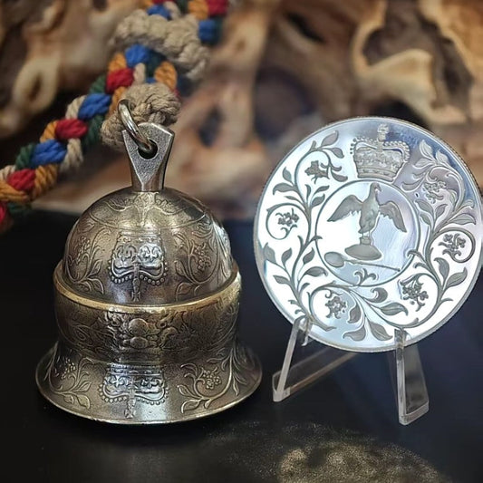 Mongolian Pendant - Echoes of Empire ,Vintage British Coin Bell
