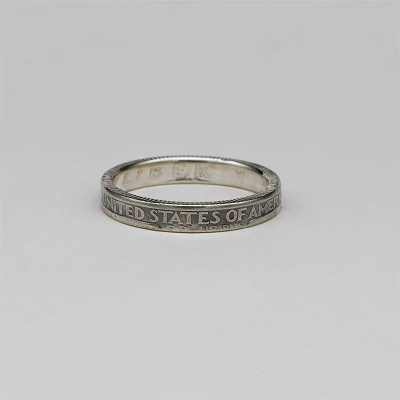 Washington Silver Coin Ring – Adjustable Open Design | One Size Fits Most