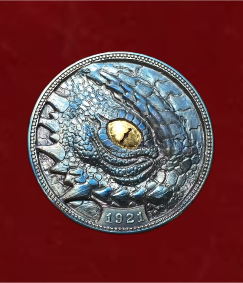 Mongolia Carving - Eye of the Dragon Wandering Coin