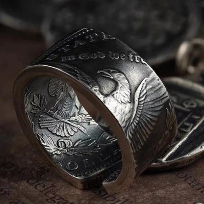 Morgan Silver Coin Ring – Adjustable Open Design | One Size Fits Most