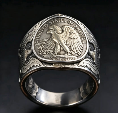 Craft Handmade Walking Liberty Silver Coin Bangle – Adjustable Open Design | One Size Fits Most