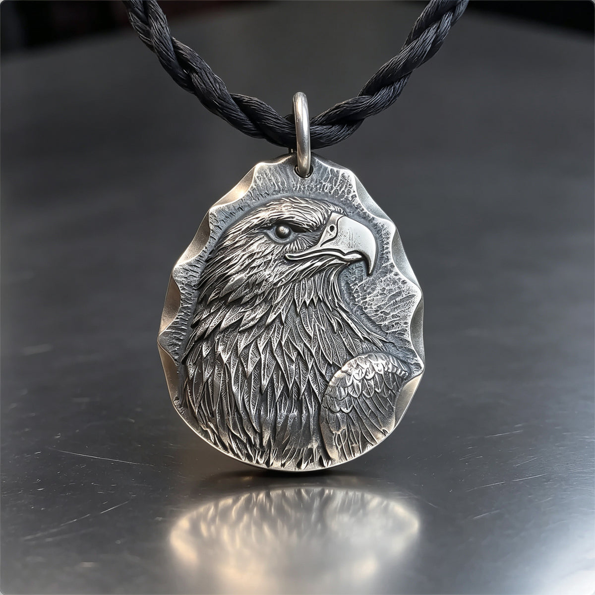 999 Sterling Silver American Eagle Pendant—Handcrafted with Necklace