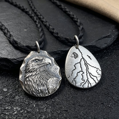 999 Sterling Silver American Eagle Pendant—Handcrafted with Necklace