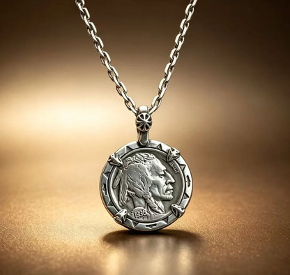 Winged Mercury /Indian Buffalo Nickel Vintage Coin Pendant
