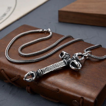 Cross Vajra Pestle Dharma Pendant (Chain included)