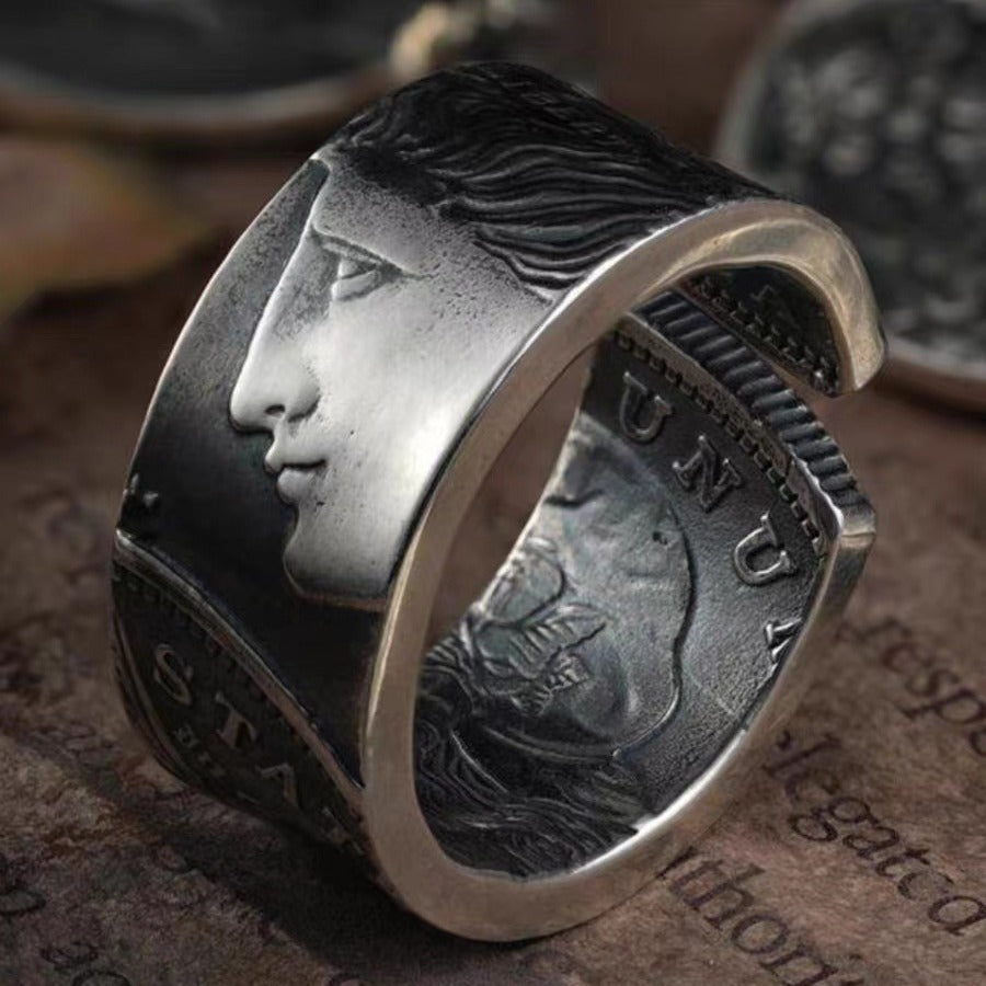 Mongolia Jewelry - Mongolian Craft Handmade Morgan Silver Coin Bangle/Ring