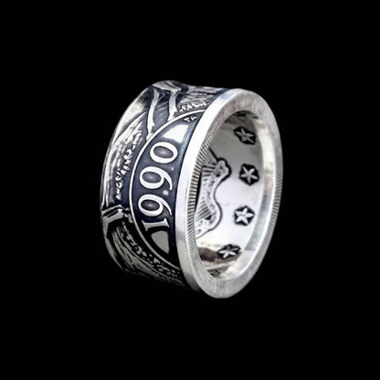 Irish 1990 Éire 925Silver Coin Ring & Necklace（925 Sterling Silver ）