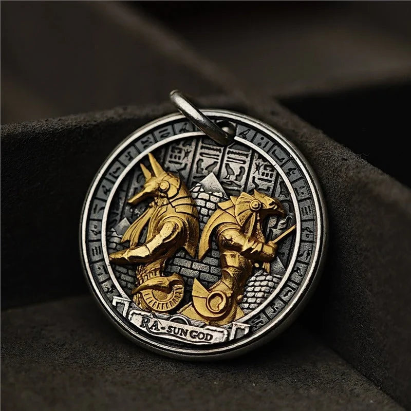 Horus & Anubis Egyptian Ring & Pendant | Hand-Forged Adjustable Band